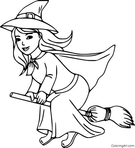 Witch outline black and white